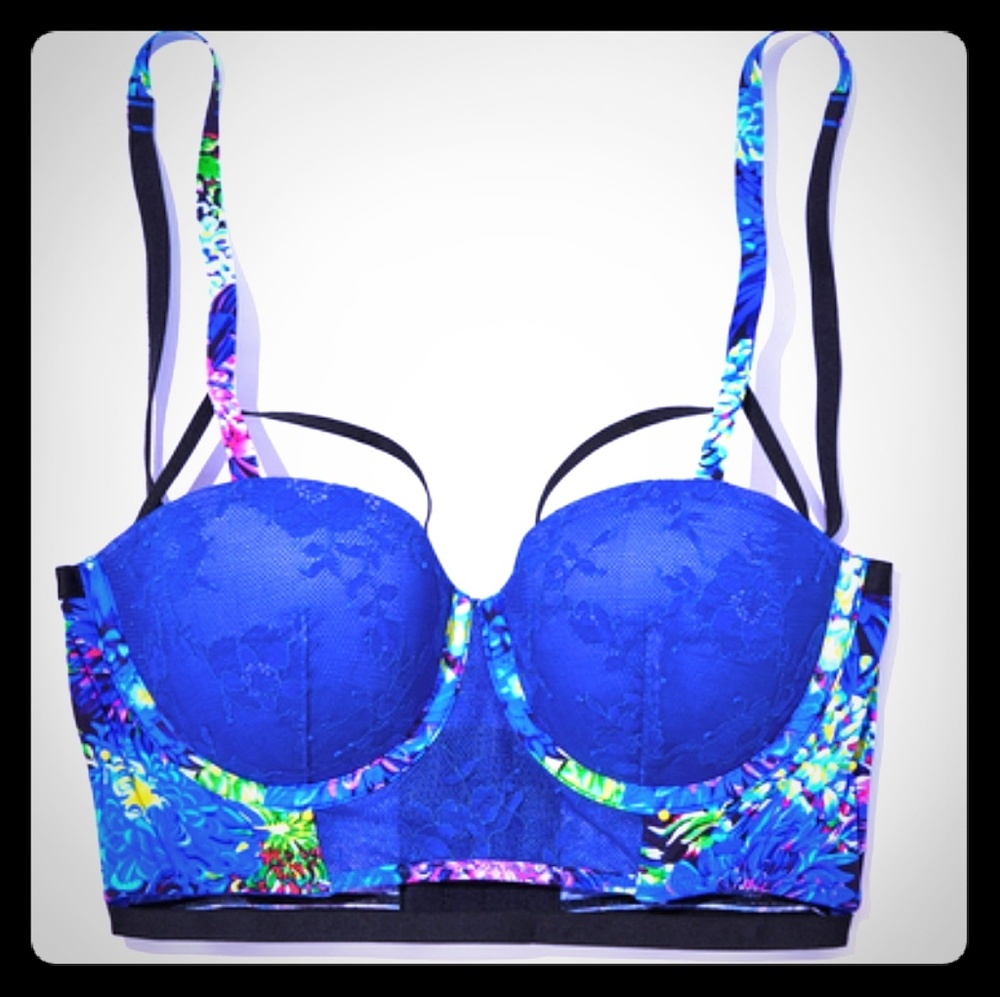 MARY KATRANTZOU x VS Floral Long Line Bra